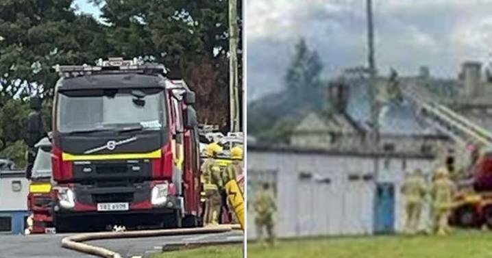 Huge fire breaks out at hospital with over 50 firefighters at scene