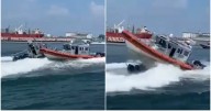 (VIDEO) Chocan dos embarcaciones de la Marina durante práctica en Veracruz; hay dos heridos