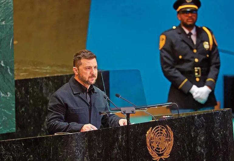 Cuestiona Zelenski inacción de la ONU y solo décadas de declaraciones ante guerra en varios países