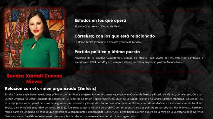 En la mira Sandra Cuevas por sus nexos con el crimen organizado, según la Sedena