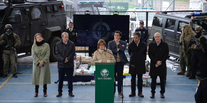 Patricia Bullrich anunció un decomiso récord de cocaína en el primer semestre del 2025