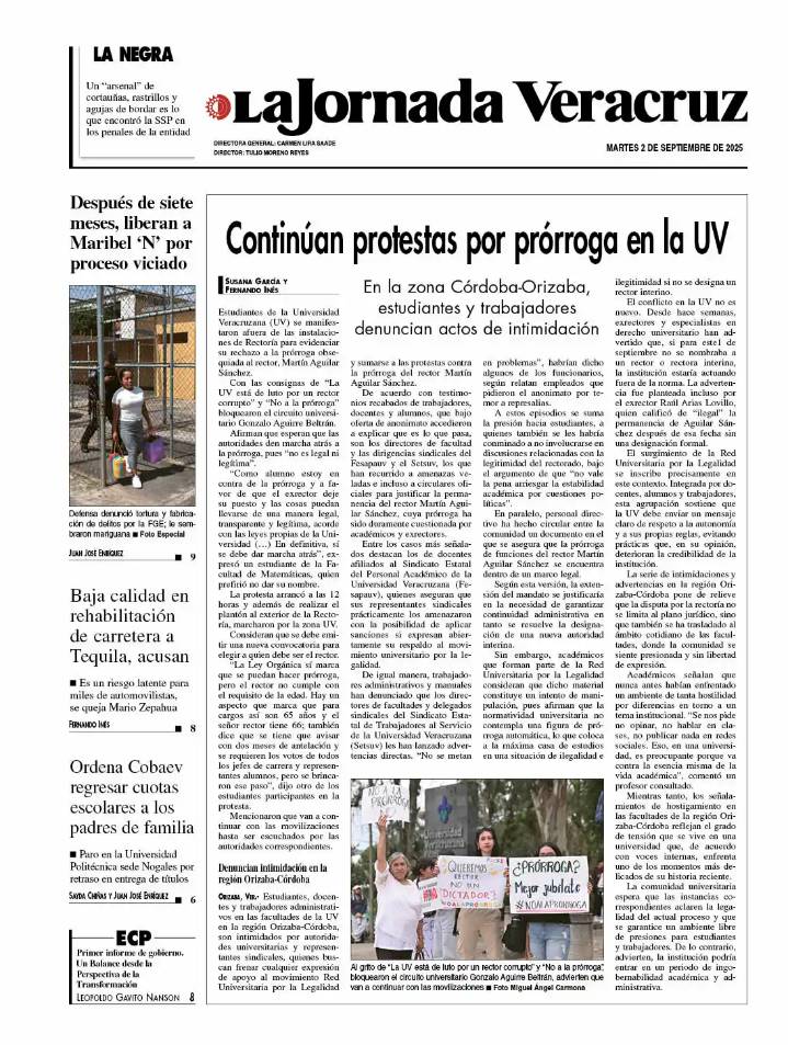 Contraportada del 2 de septiembre de 2025