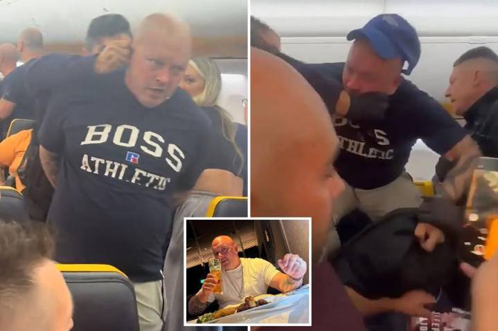 Drunk passenger fought police after trying to open emergency door: video