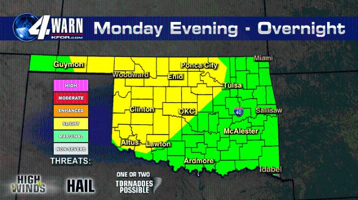 Growing severe threat Monday night into Tuesday