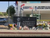 Charlie Kirk memorial grows outside of Turning Point USA headquarters in Phoenix