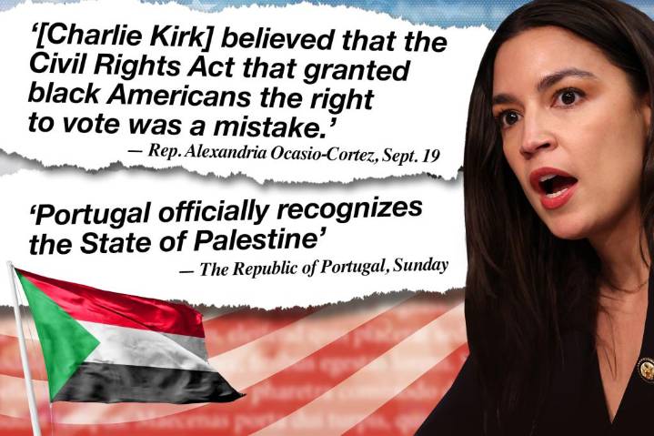 The week in whoppers: Portugal shows its utter ignorance on 'Palestine,' AOC distorts Charlie Kirk's record on the Civil Rights Act and more