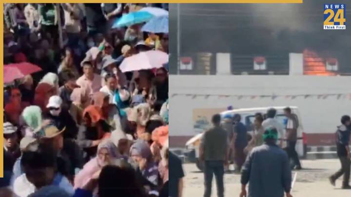 Ladakh: Massive protest erupts over statehood, Gen Z clash with Police, set BJP office on fire