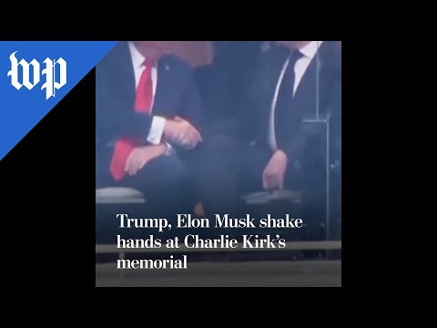 Trump, Elon Musk shake hands at Charlie Kirk’s memorial