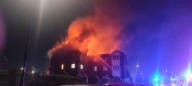 Dramatic video shows fire ripping through north London flats as three children rushed to hospital