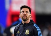 Emoción. El llanto de Messi durante la entrada en calor previa a su último partido de local con la selección argentina