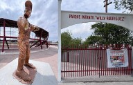 Solicitan padres de familia rehabilitación de estatua vandalizada de José Luis ‘El Willie’ Rodríguez”