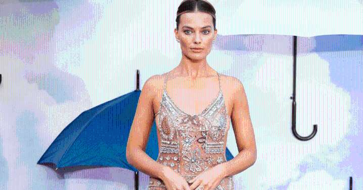 Photos: Margot Robbie Brings Sheer Drama in Bejeweled Armani Privé Gown