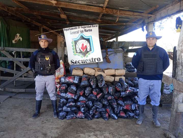 Secuestraron más de 300 kilos de carbón vegetal transportados sin guía