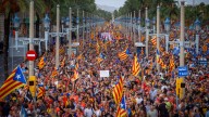 O indepentismo perde forza nunha Diada condicionada pola chuvia