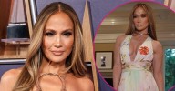 Jennifer Lopez Stuns in Plunging Neckline Dress That Highlights Her Tiny Waist: See Photos