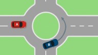 A o B: ¿qué auto tiene prioridad de paso en esta rotonda?
