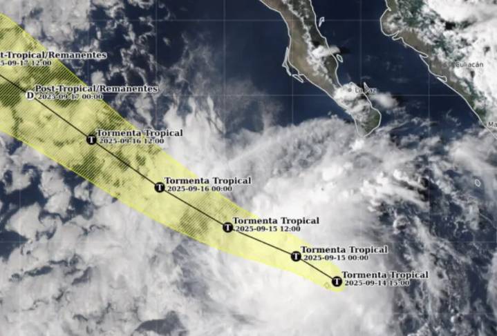 Tormenta tropical Mario provoca lluvias, viento y oleaje en Baja California Sur