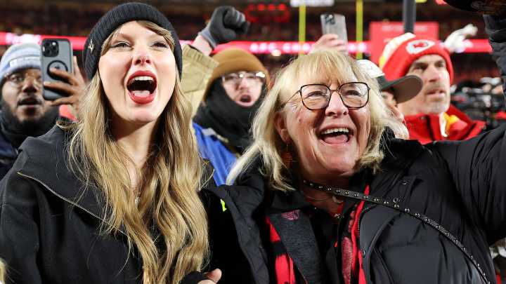 Donna Kelce's Total Boomer Request For Taylor & Travis Surely Got Some Eye Rolls
