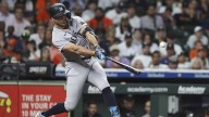 Yankees’ Giancarlo Stanton homers over train tracks at Daikin Park