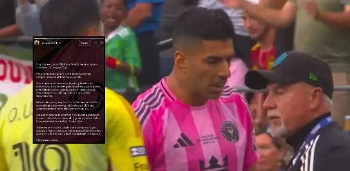 ¡Se disculpa! Luis Suárez pide perdón al integrante del comando técnico del Seattle Sounders por escupitajo en la cara