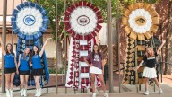 Plano celebrates HOCO with giant mum display at McCall Plaza