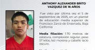 Se solicita ayuda para localizar a Anthony Alexander Brito Vázquez
