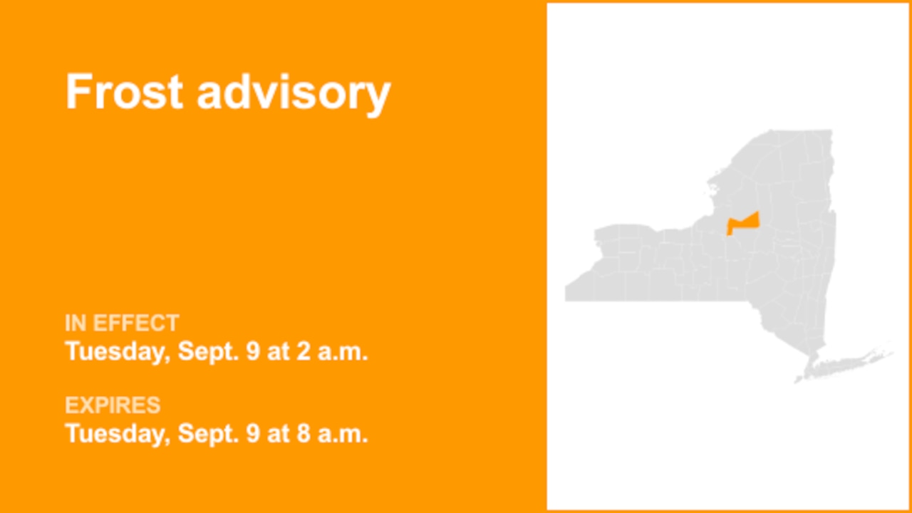 NY weather: Frost advisory affecting Oneida County Tuesday
