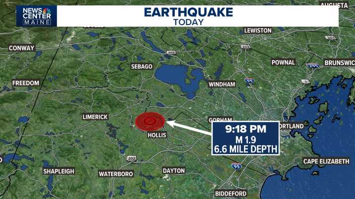 USGS confirms earthquake felt in southeastern Maine