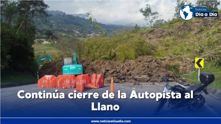 Continúa cierre de la Autopista el Llano por deslizamientos en Chipaque, Cundinamarca