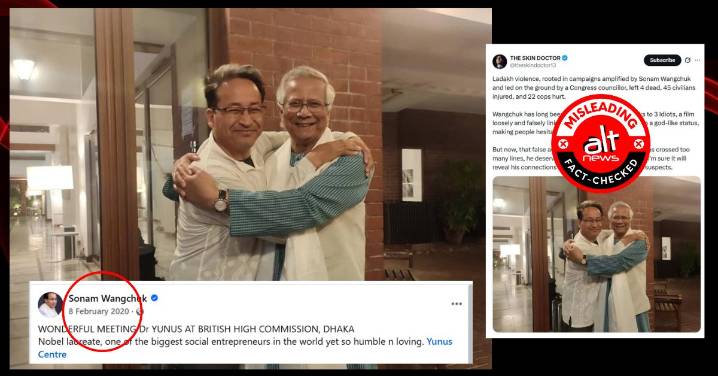 Sonam Wangchuk’s 2020 photo with Muhammad Yunus viral after Ladakh violence with misleading claims