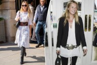 Lila Moss in a boho dress with mom Kate Moss in Paris