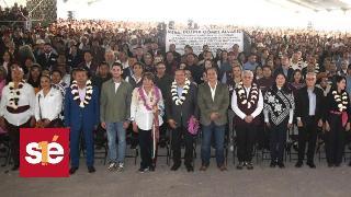 Asiste el presidente del TSJEM al 2° Informe de Delfina Gómez en Atlacomulco