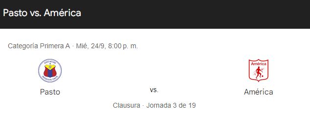Deportivo Pasto y América de Cali medirán fuerzas este miércoles por la Liga BetPlay 2025