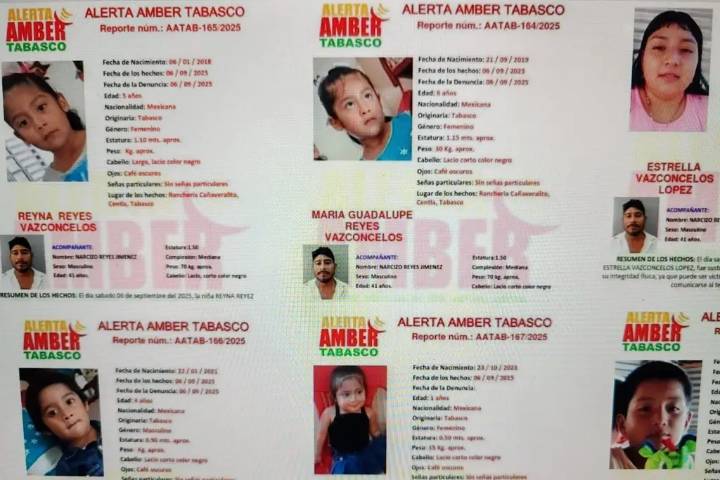 FGE emite ficha de búsqueda de seis menores tras masacre en Centla