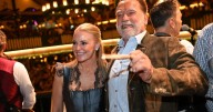Schwarzenegger directs a band in a beer tent at Munich's Oktoberfest |
