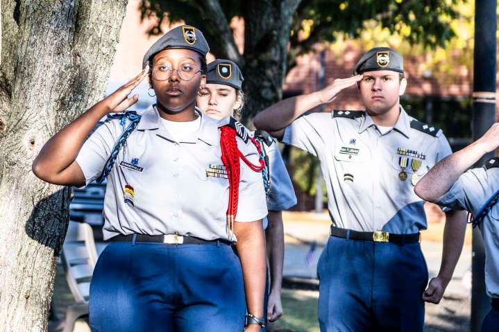 Seneca Valley Junior ROTC members honor the memory of those killed on 9/11