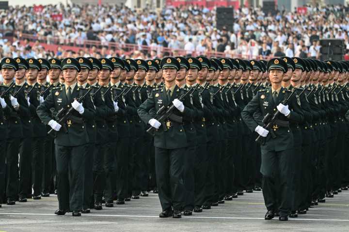 China stages huge military parade with Putin and Kim in attendance
