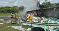 Trailero muere calcinado al volcar e incendiarse su vehículo en Altamira