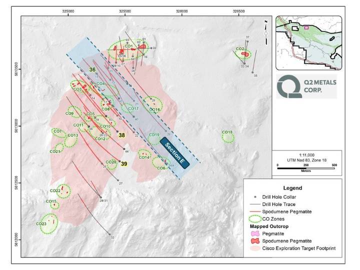 Q2 Metals Reports Multiple Wide, Mineralized Intercepts at the Cisco Lithium Project, Including 272.5 Metres at 1.61% Li20