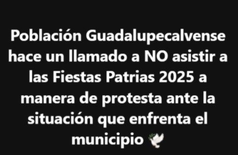 Llaman en redes sociales a no asistir a festejos patrios en Guadalupe y Calvo