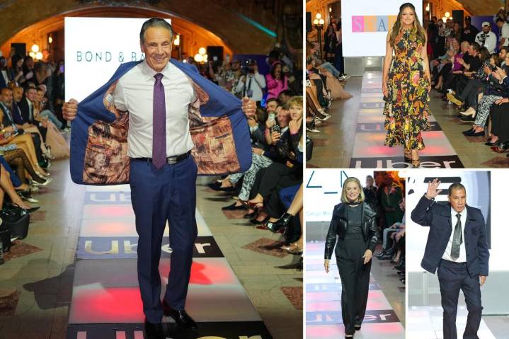 Ex-Govs Cuomo, Paterson and other politicians strut down runway in bipartisan NYFW show featuring local designers