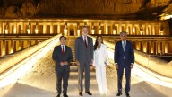 Los Reyes inauguran las luces nocturnas de Hatshepsut: "espectacular y sello España"