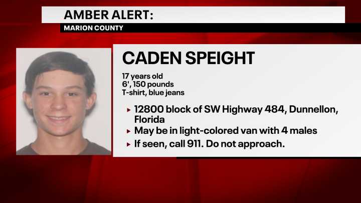 Caden Speight live updates: Florida Amber Alert for missing Marion County teen