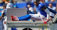 Giants' Malik Nabers carted off against Chargers with apparent leg injury