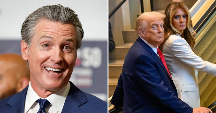 Gavin Newsom Taunts Donald Trump Over Prized Golden Escalators