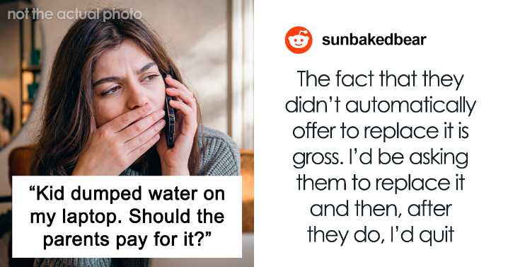 Kid Pours Water On Babysitter’s Laptop After Smashing It To The Ground: “Can I Ask Them To Replace It?”