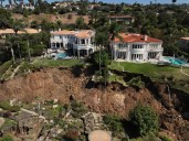 Hundreds of feet of coastal bluff in California fell toward the ocean in landslide