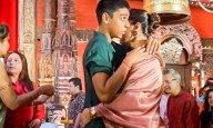 Kajol shares an emotional moment with son Yug at Durga Puja pandal