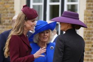 Kate Middleton pasa incomodo momento con la reina Camila y Melania Trump