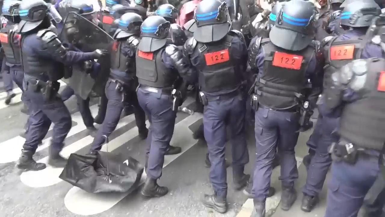 Clashes between police and protesters near Paris' Gare du Nord train station